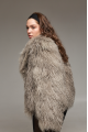 Women's gray fur coat made of natural llama